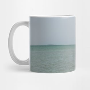 Blue ocean waves with Bahrain Bridge Mug